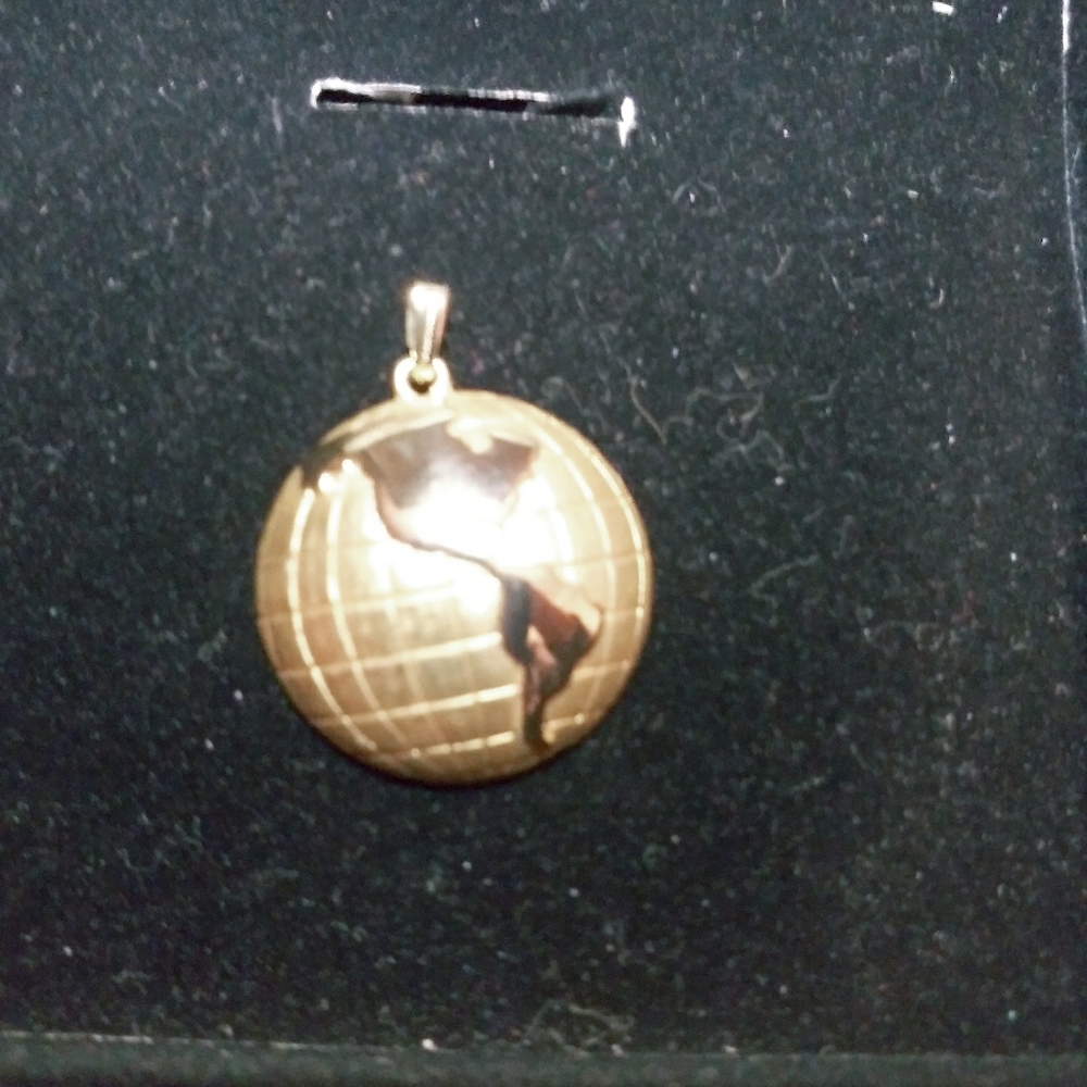 Gold 🌎 necklace charm